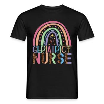 Infirmière soignante - T-shirt homme - noir - Devant - AI Model Male 178 light (178cm)