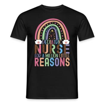 Infirmière soignante - T-shirt homme - noir - Devant - AI Model Male 178 light (178cm)