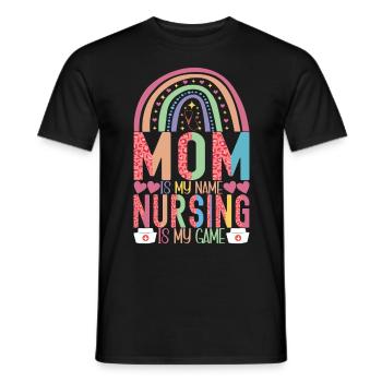 Infirmière soignante - T-shirt homme - noir - Devant - AI Model Male 178 light (178cm)