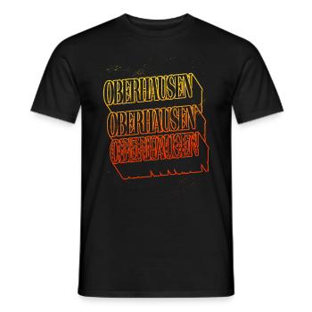 Oberhausen Deutschland Stadt Skyline Schrift - Männer T-Shirt - Schwarz - Vorne - AI Model Male 178 light (178cm)
