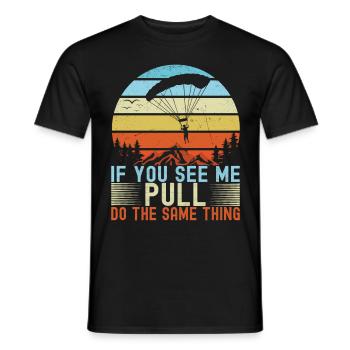 Paracadutista paracadutista - T-shirt uomo - nero - Fronte - AI Model Male 178 light (178cm)