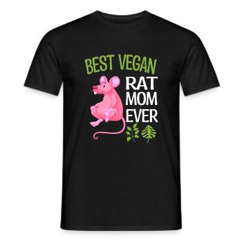 Rat gifts for vegans | Vegan Rat Animals - Men's T-Shirt - black - Front - AI Model Male 178 light (178cm)