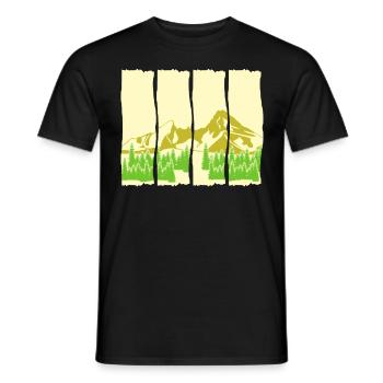 Watzmann Mountaineering Watzmann Massif - Men's T-Shirt - black - Front - AI Model Male 178 light (178cm)