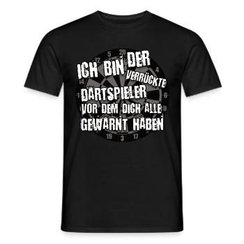 Ich bin der verrückte Dartspieler - Männer T-Shirt - Schwarz - Vorne - AI Model Male 178 light (178cm)