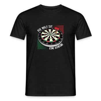 Die Welt ist eine Scheibe - Männer T-Shirt - Schwarz - Vorne - AI Model Male 178 light (178cm)