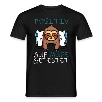 Sloth tested positive for tired - Men's T-Shirt - black - Front - AI Model Male 178 light (178cm)