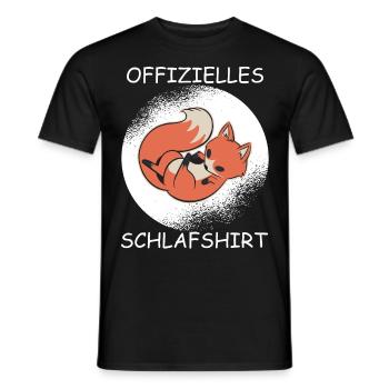 Offizielles Schlafshirt Fuchs Nachthemd Pyjama - Männer T-Shirt - Schwarz - Vorne - AI Model Male 178 light (178cm)