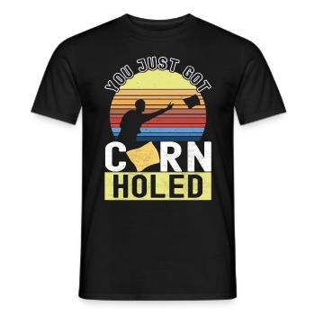 Cornhole Player Cornhole Board - Men's T-Shirt - black - Front - AI Model Male 178 light (178cm)