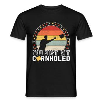Cornhole Player Cornhole Board - Men's T-Shirt - black - Front - AI Model Male 178 light (178cm)