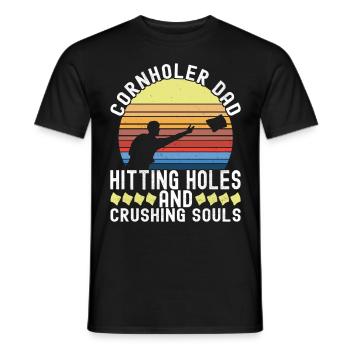 Cornhole Player Cornhole Board - Men's T-Shirt - black - Front - AI Model Male 178 light (178cm)