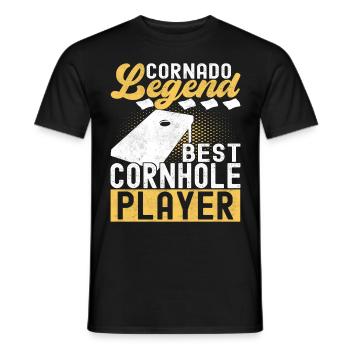 Cornhole Player Cornhole Board - Men's T-Shirt - black - Front - AI Model Male 178 light (178cm)