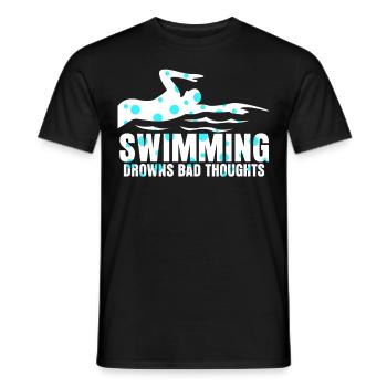 Citation du nageur Entraîneur de natation - T-shirt homme - noir - Devant - AI Model Male 178 light (178cm)