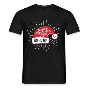 Frohe Weihnachten für dich Nikolausmütze - Männer T-Shirt - Schwarz - Vorne - AI Model Male 178 light (178cm)