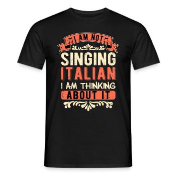 Chanteur d’opéra Ténor ne chantant pas italien - T-shirt homme - noir - Devant - AI Model Male 178 light (178cm)