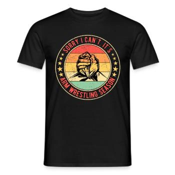 Armdrücken Armwrestling Arm Wrestling Season - Männer T-Shirt - Schwarz - Vorne - AI Model Male 178 light (178cm)