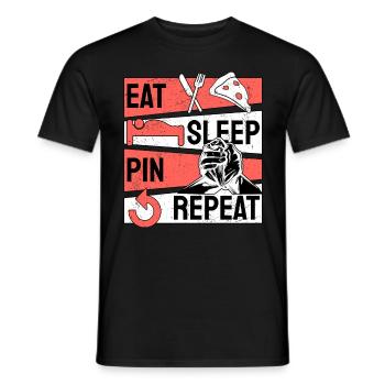 Armdrücken Armdrücker Eat Sleep Pin Repeat - Männer T-Shirt - Schwarz - Vorne - AI Model Male 178 light (178cm)
