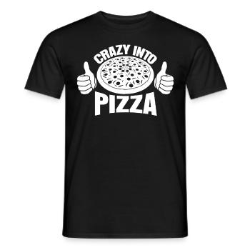 Pizza Baker Crazy into Pizza Pizzaria - Men's T-Shirt - black - Front - AI Model Male 178 light (178cm)