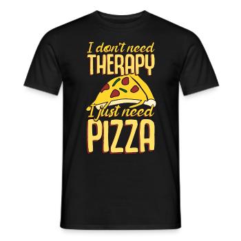Pizza Pizza Baker funny Pizzaria - Men's T-Shirt - black - Front - AI Model Male 178 light (178cm)