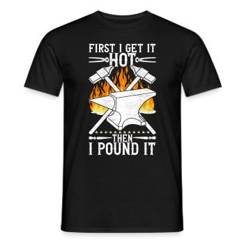 Enclume de forge forgeuse - T-shirt homme - noir - Devant - AI Model Male 178 light (178cm)