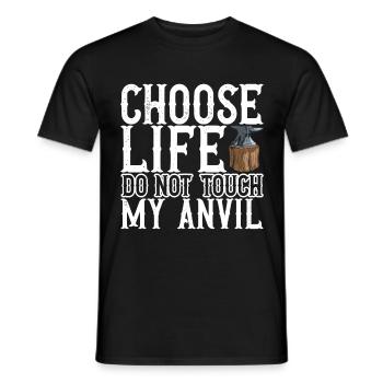 Blacksmith Forging Anvil - Men's T-Shirt - black - Front - AI Model Male 178 light (178cm)