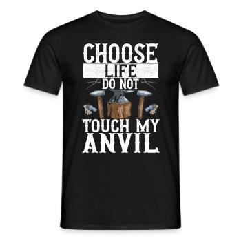 Enclume de forge forgeuse - T-shirt homme - noir - Devant - AI Model Male 178 light (178cm)