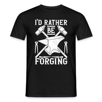 Enclume de forge forgeuse - T-shirt homme - noir - Devant - AI Model Male 178 light (178cm)