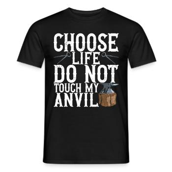 Blacksmith Forging Anvil - Men's T-Shirt - black - Front - AI Model Male 178 light (178cm)