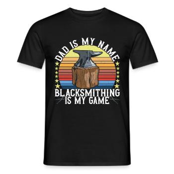 Blacksmith Forging Anvil - Men's T-Shirt - black - Front - AI Model Male 178 light (178cm)