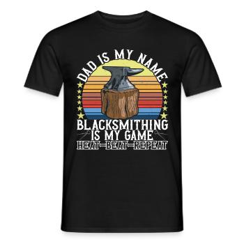 Blacksmith Forging Anvil - Men's T-Shirt - black - Front - AI Model Male 178 light (178cm)