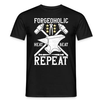 Blacksmith Forging Anvil - Men's T-Shirt - black - Front - AI Model Male 178 light (178cm)