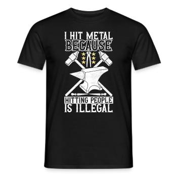 Blacksmith Forging Anvil - Men's T-Shirt - black - Front - AI Model Male 178 light (178cm)