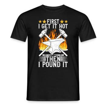 Blacksmith Forging Anvil - Men's T-Shirt - black - Front - AI Model Male 178 light (178cm)