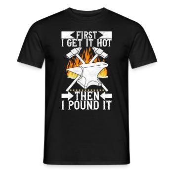 Blacksmith Forging Anvil - Men's T-Shirt - black - Front - AI Model Male 178 light (178cm)