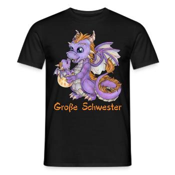 Große Schwester Niedlicher Drache Geschwister Paar - Männer T-Shirt - Schwarz - Vorne - AI Model Male 178 light (178cm)