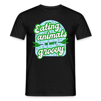 Manger des animaux végétaliens n’est pas groovy - T-shirt homme - noir - Devant - AI Model Male 178 light (178cm)