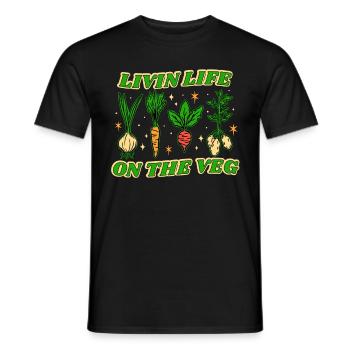 Vegan Veganer Livin Life On The Veg - Männer T-Shirt - Schwarz - Vorne - AI Model Male 178 light (178cm)
