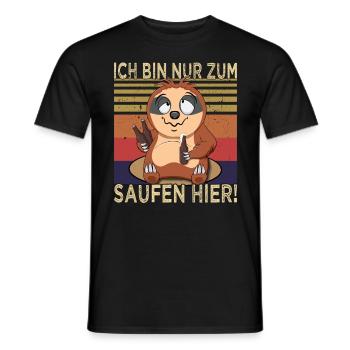 Biertrinker - Saufen - Männerabend - Männer T-Shirt - Schwarz - Vorne - AI Model Male 178 light (178cm)