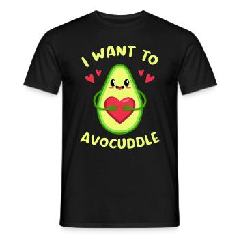 I want to avocuddle / Motif for avocado fans - Men's T-Shirt - black - Front - AI Model Male 178 light (178cm)