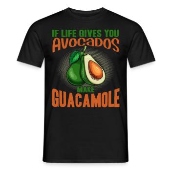 If Life Gives You Avocados Make Guacamole Shirt - Männer T-Shirt - Schwarz - Vorne - AI Model Male 178 light (178cm)
