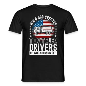 Service de remorquage de dépanneuse - T-shirt homme - noir - Devant - AI Model Male 178 light (178cm)
