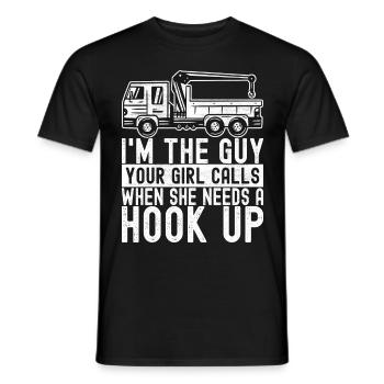 Service de remorquage de dépanneuse - T-shirt homme - noir - Devant - AI Model Male 178 light (178cm)