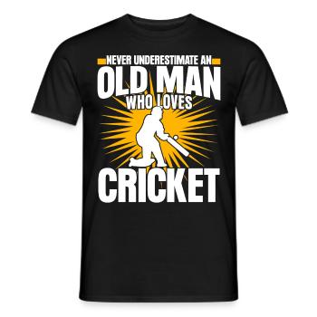 Cricket Cricketers Cricket team - Men's T-Shirt - black - Front - AI Model Male 178 light (178cm)