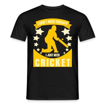 Cricket Therapy Cricket bats - Men's T-Shirt - black - Front - AI Model Male 178 light (178cm)