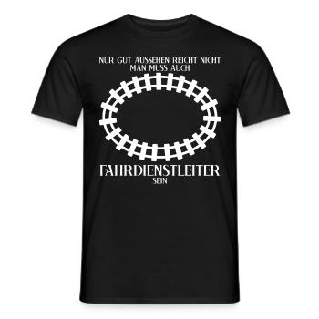 Fahrdienstleiter Züge Witz Zugführer - Männer T-Shirt - Schwarz - Vorne - AI Model Male 178 light (178cm)