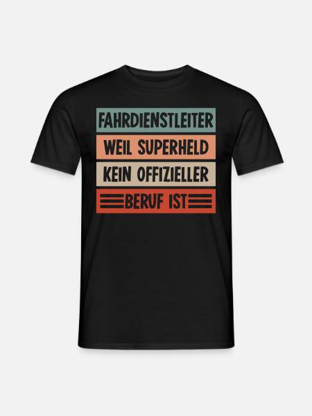 Fahrdienstleiter Superheld Zugführer - Männer T-Shirt - Schwarz
