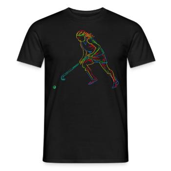 Hockey sur gazon Joueur de hockey Hockey - T-shirt homme - noir - Devant - AI Model Male 178 light (178cm)