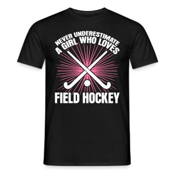 Field hockey players - Men's T-Shirt - black - Front - AI Model Male 178 light (178cm)