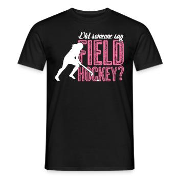 Field Hockey Girl Hockey Player - Men's T-Shirt - black - Front - AI Model Male 178 light (178cm)