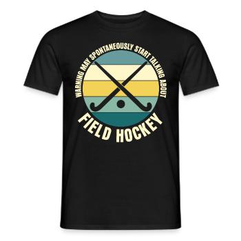 Field Hockey Retro Hockey Stick - Men's T-Shirt - black - Front - AI Model Male 178 light (178cm)