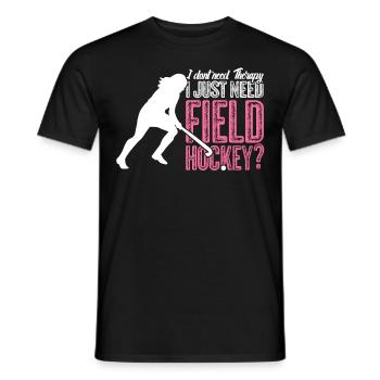 Field Hockey Sticks - Men's T-Shirt - black - Front - AI Model Male 178 light (178cm)